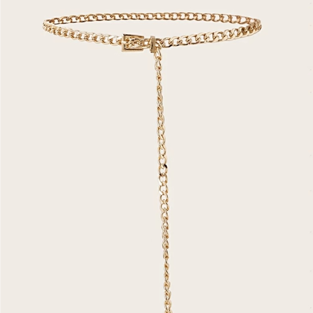Metal Gold Tone Chain Belt NWOT